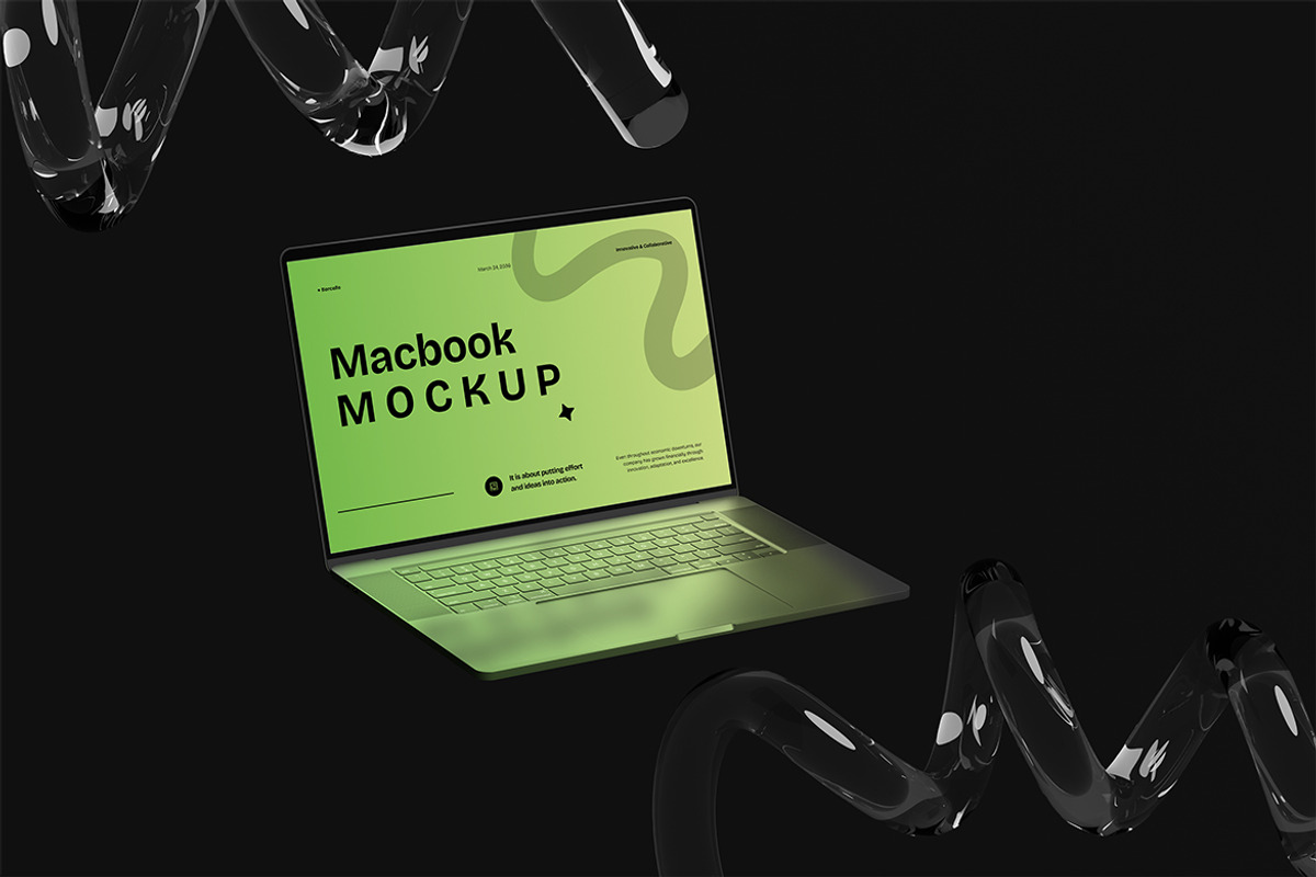 Macbook Mockup, a Mac Mockup by HanaSaka_Studio (Photo 3 of 5)