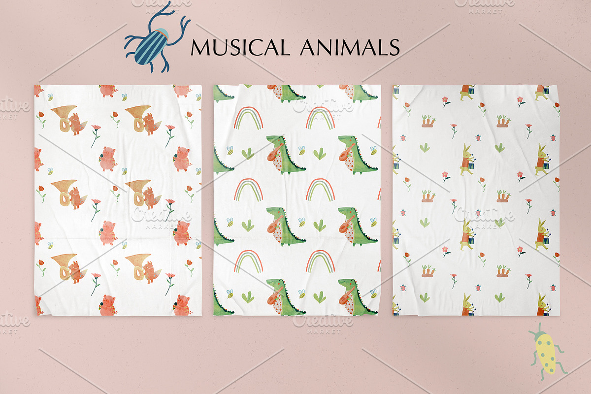 Musical animals, a Pattern Graphic by Lineli (Photo 3 of 8)