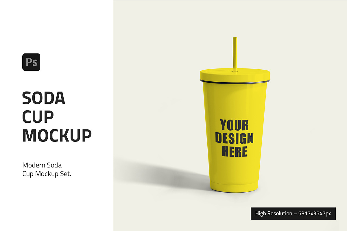 Soda Cup Mockup, a Product Mockup by PixelWink (Photo 1 of 3)