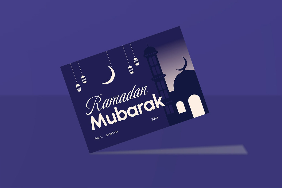 Ramadhan Mubarak Greeting Card, a Card Template by graphicook (Photo 3 of 3)