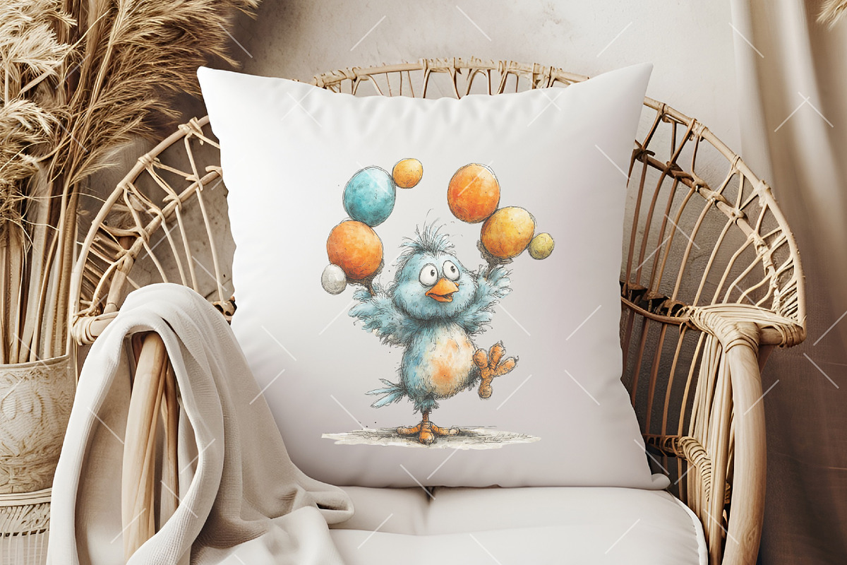 Whimsical Funny Easter Bird Clipart, an Illustration by OK Design (Photo 6 of 6)