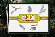 Pine Leaf Brush Stamp for Procreate, a Brush Add-On by vectstudio (Thumbnail 1 of 3)