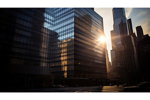 skyscraper shadow light effect ai, an Architecture Photo by pikepicture