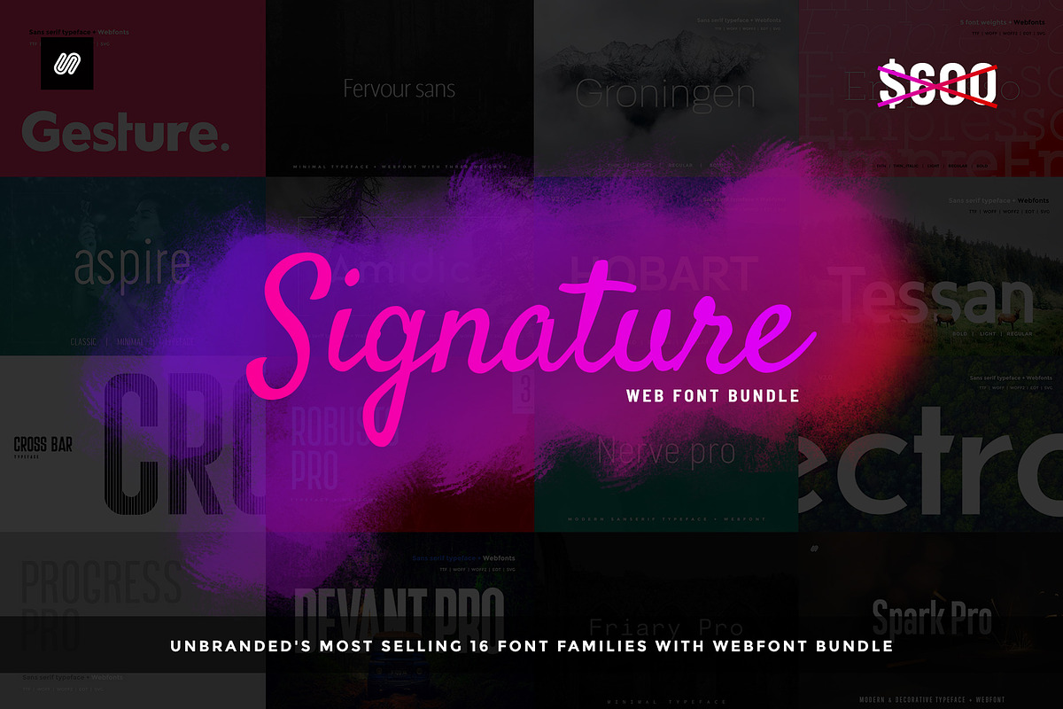 Best Selling 16 Webfonts. - 16 in 1