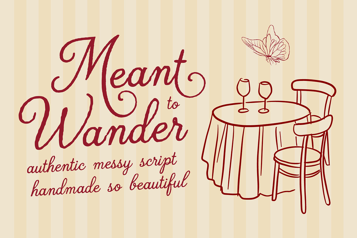 Meant to Wander - Handwritten Font, a Handwritten Font by peterdraw (Photo 1 of 10)
