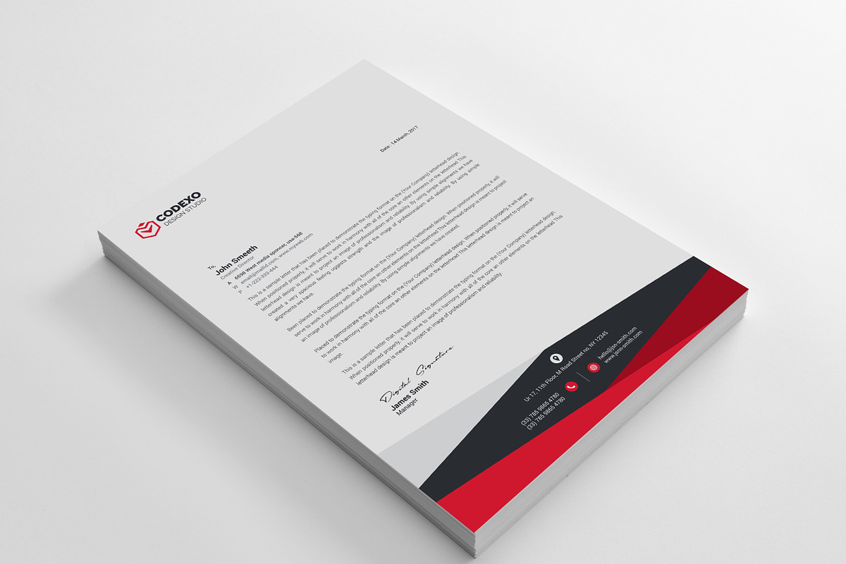Design Letterhead Template, a Stationery Template by GenerousArt (Photo 4 of 10)