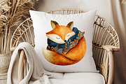 Watercolor Autumn Fox Clipart, an Illustration by Pixels.Craft (Thumbnail 7 of 7)