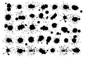 Big Vector Set Of Painted Blots