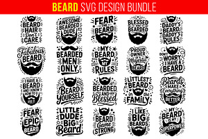 20 Beard SVG Design Bundle