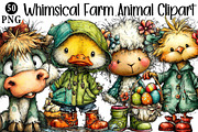 Whimsical Farm Animal Clipart, an Illustration by Daily.Designs (Thumbnail 1 of 5)