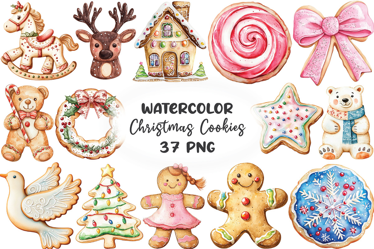 Christmas Cookies Sublimation Clipar, an Illustration by CraftArtStudio (Photo 1 of 6)