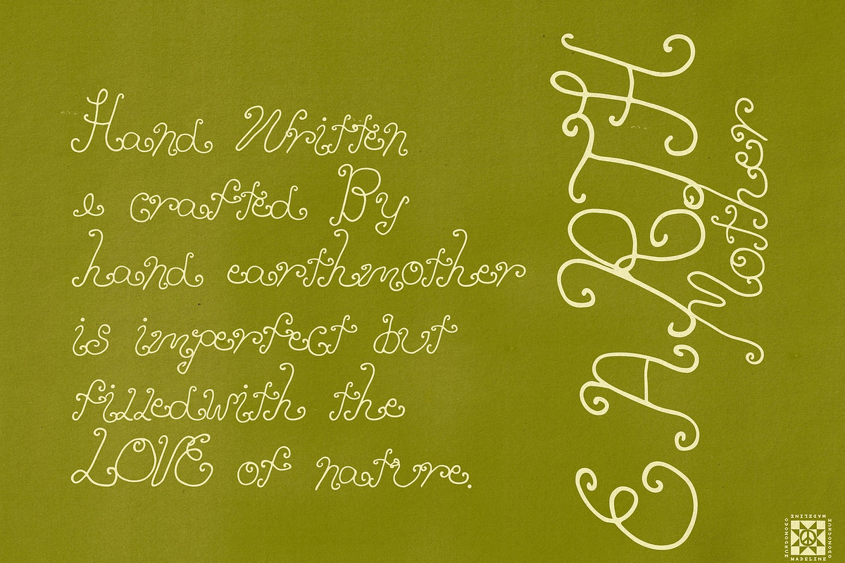 Earth Mother Hand Drawn Font, a Handwritten Font by Madeline ODonoghue Design (Photo 4 of 5)