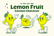 Lemon Fruit Cartoon Character, a Food Illustration by ™Creasi (Thumbnail 1 of 7)