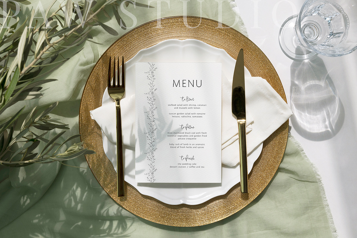 Card Mockup 5x7 Menu, a Merchandise Mockup by PawMockups (Photo 5 of 9)