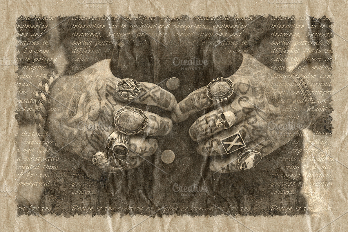 Crumpled Paper Art Photoshop Action, an Action Add-On by GrafxFun (Photo 3 of 7)