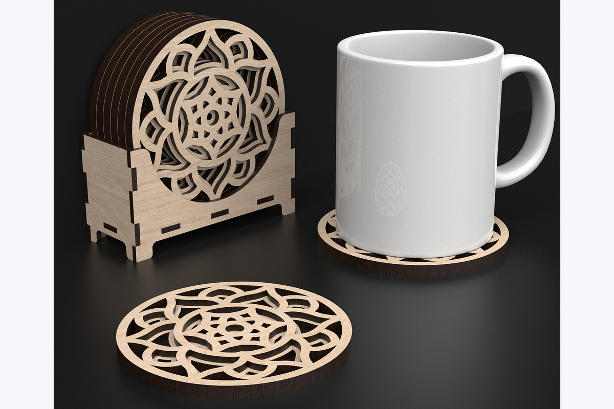 Boxed Mandala Coaster Set, an Object Graphic by ThemeXDigital (Photo 2 of 9)