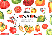 Watercolor TOMATOE, a Food Illustration by JennyColorArt (Thumbnail 1 of 9)