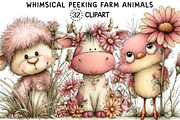 Whimsical Peeking Farm Animals, an Animal Illustration by Creative Art (Thumbnail 1 of 8)
