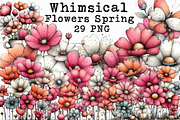 Whimsical Flowers Spring Clipart, an Illustration by Libby Wishes (Thumbnail 1 of 8)