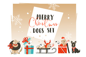 Christmas Dogs Set