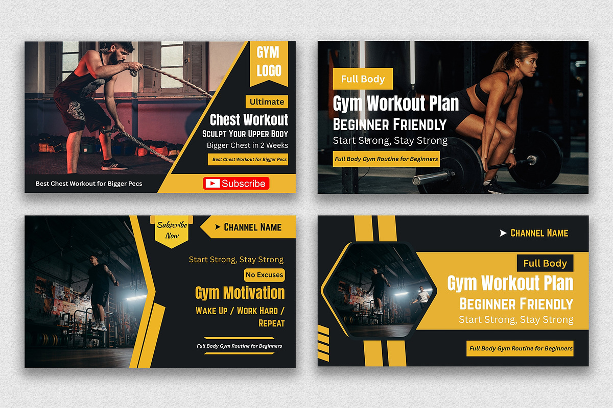 Yoga - Gym - Fitness - Thumbnails, a Social Media Template by Mohammad Sarfaraz (Photo 4 of 6)