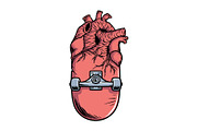 skateboard and heart shape, a Person Illustration by gunaonedesign (Thumbnail 1 of 4)