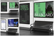 Billboard in Subway Station Mockup, an Advertising Mockup by Unerispace (Thumbnail 1 of 5)