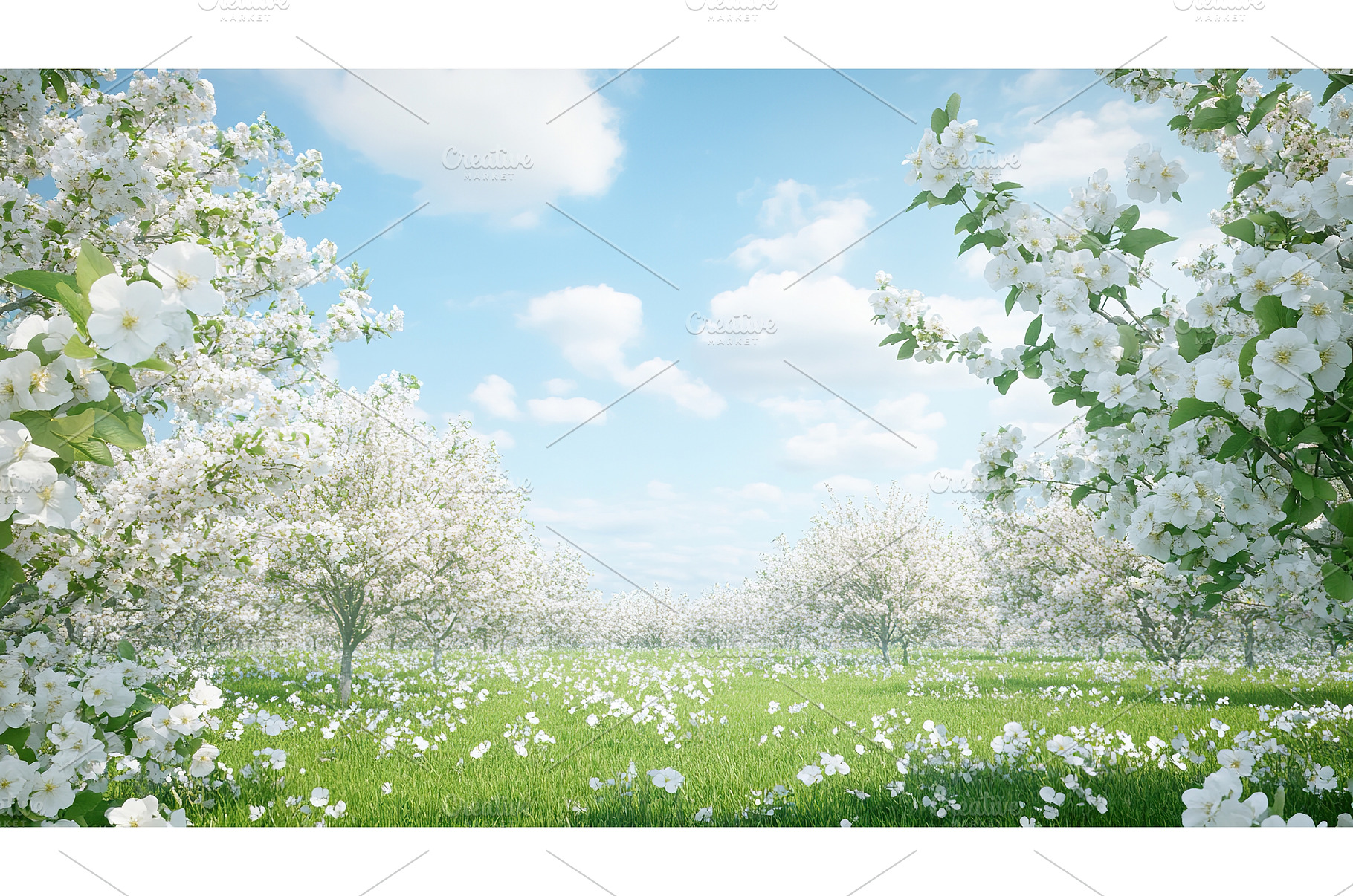 Beautiful springtime apple orchard, a Nature Photo by Lermont51