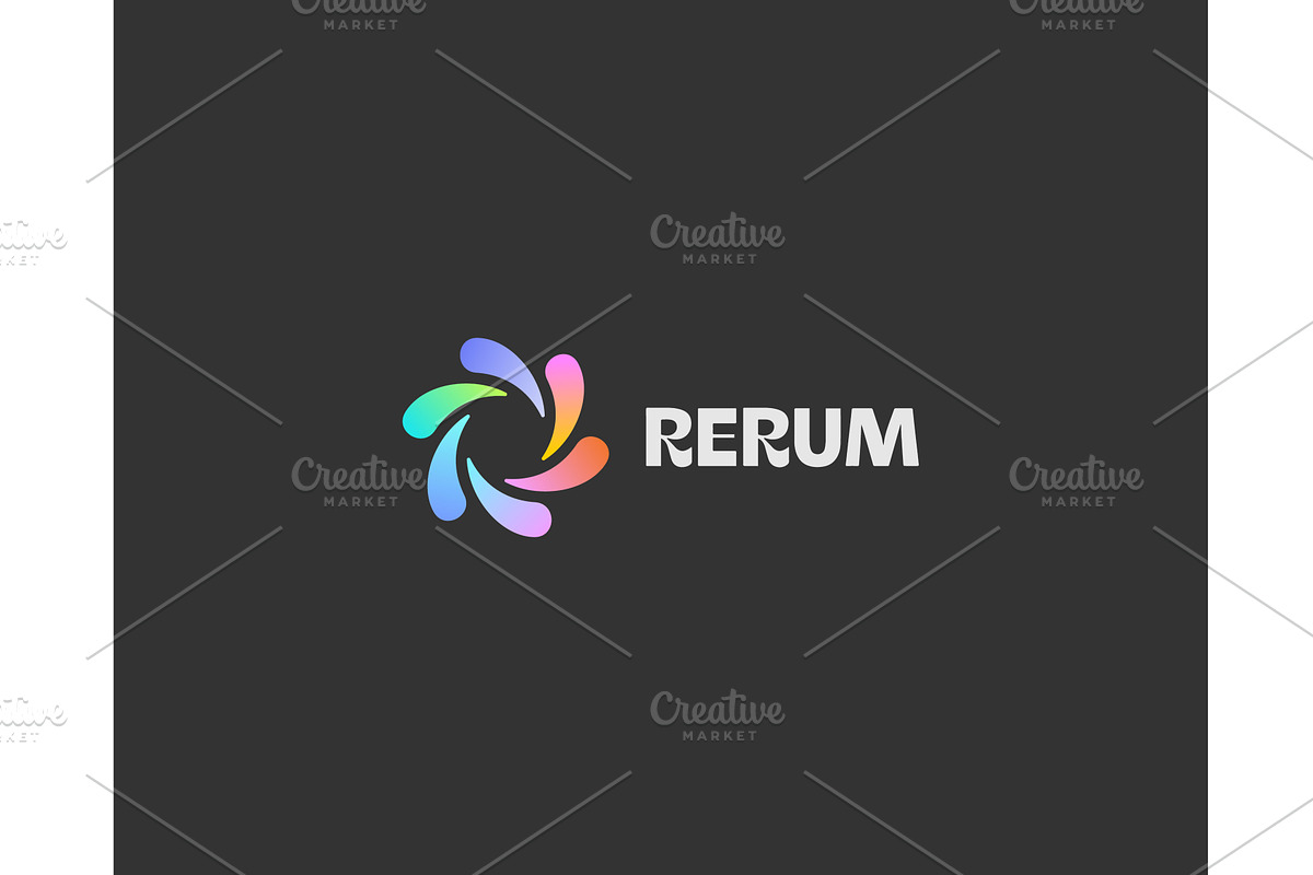 Vortex logo from gradient shapes
