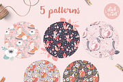 Cute foxes patterns and clipart, a Pattern Graphic by Inna Moreva (Thumbnail 2 of 7)