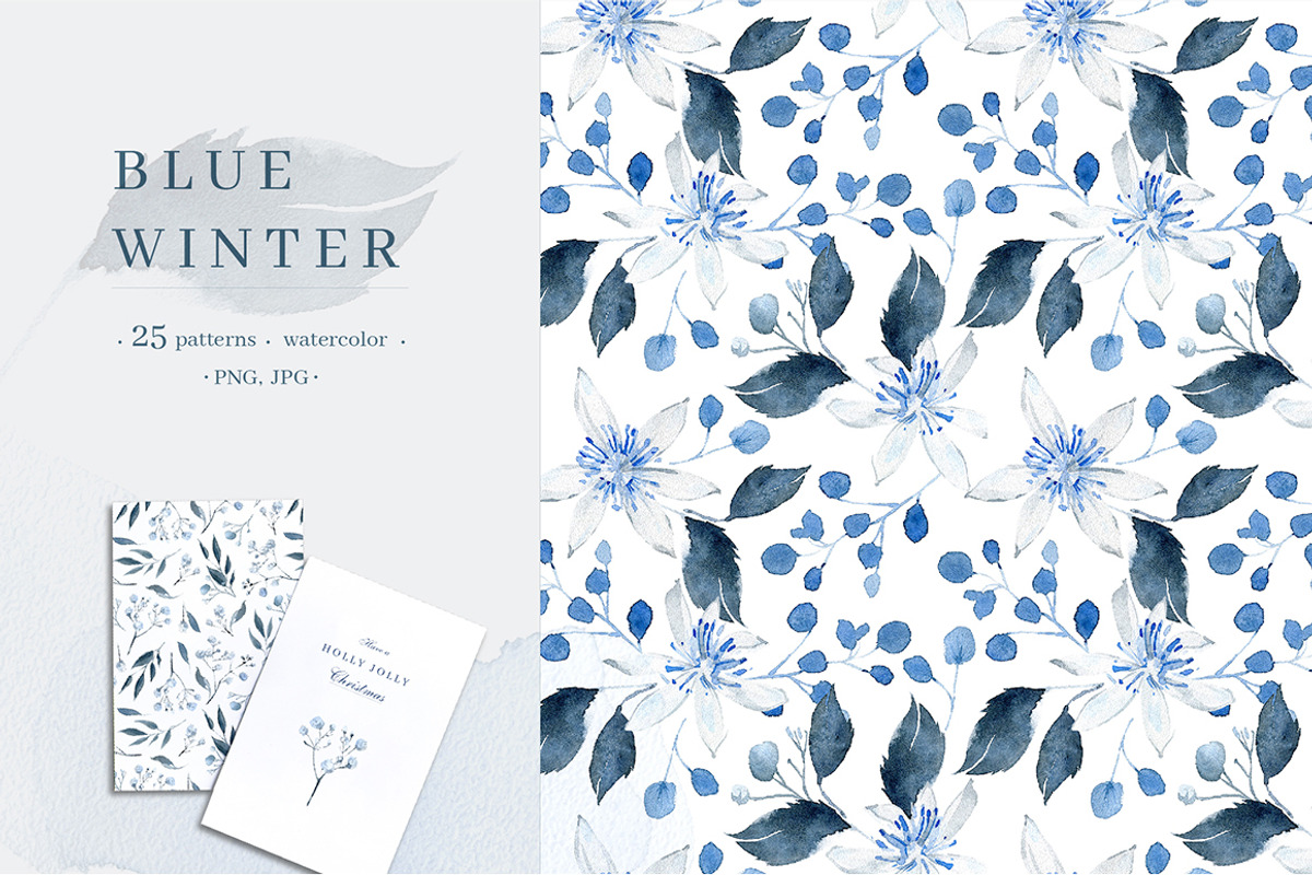 Blue Winter pattern collection, a Pattern Graphic by Dinkoobraz (Photo 1 of 10)