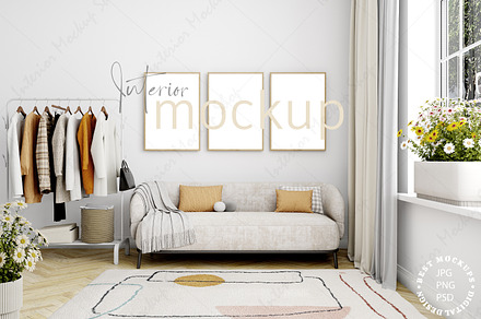 Frame Mockup Living Room, a Poster Template by Mockup Shop