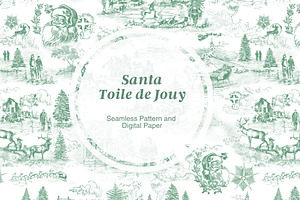 Santa Toile De Jouy Pattern