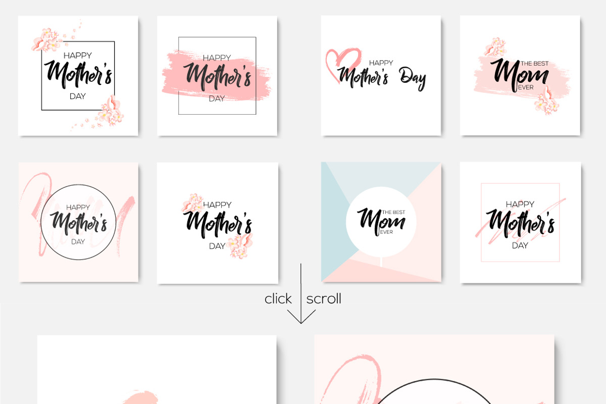 12 Greeting cards Happy Mother's Day, a Card Template by Artem Vorotnikov (Photo 2 of 3)