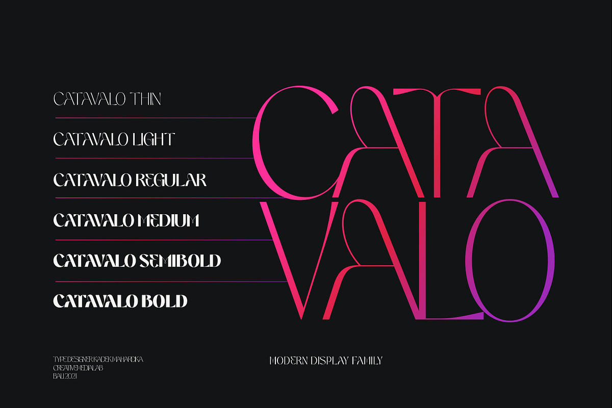 Catavalo - Modern display family, a Font by creativemedialab (Photo 22 of 23)