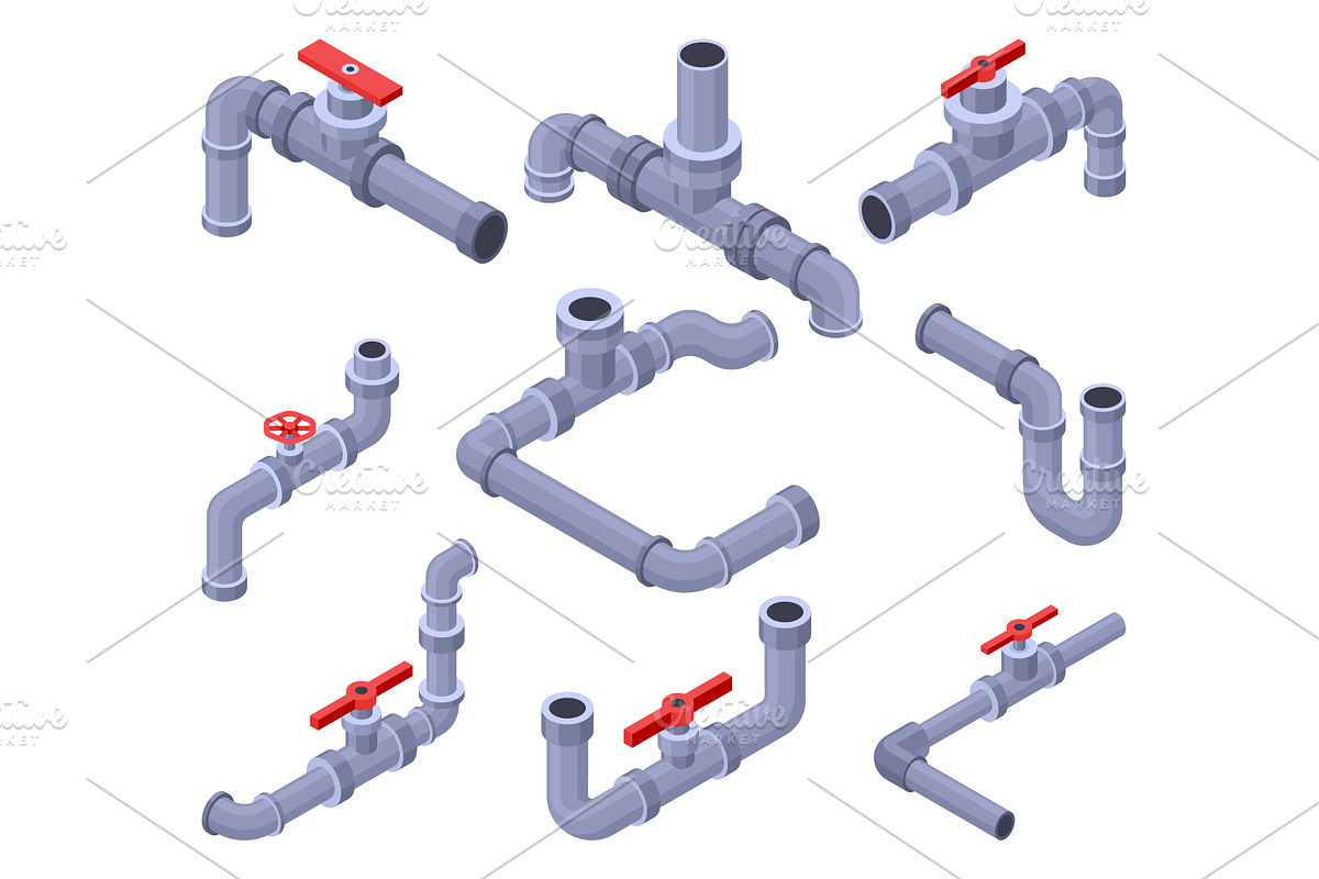 Isometric pipes. Water tubes, an Illustration by the8monkey