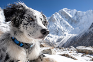 Australian Shepherd dog in blue, an Animal Photo by MistyDay