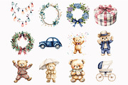 Polo teddy bear Baby Shower Clipart, an Illustration by Design Market (Thumbnail 5 of 5)