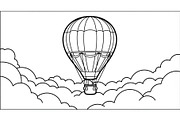 Hot Air Balloon Cloud Line Art bundl, an Illustration by Designer_Momina (Thumbnail 17 of 51)