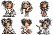 Easter Girl and Bunny Watercolor Cli, an Illustration by DreamPrint404 (Thumbnail 6 of 6)