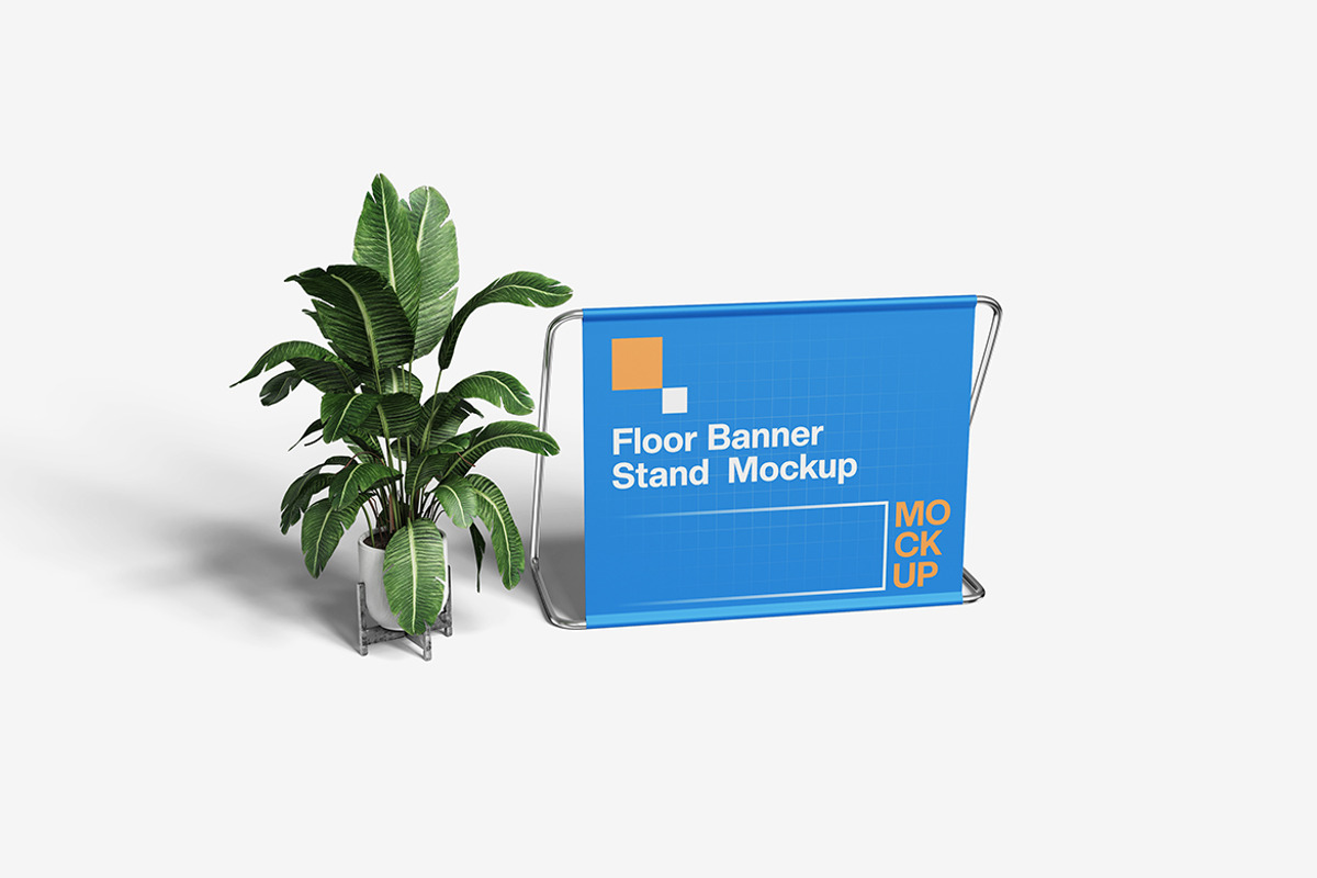 Floor Banner Stand Mockup, an Advertising Mockup by bimockup (Photo 2 of 6)