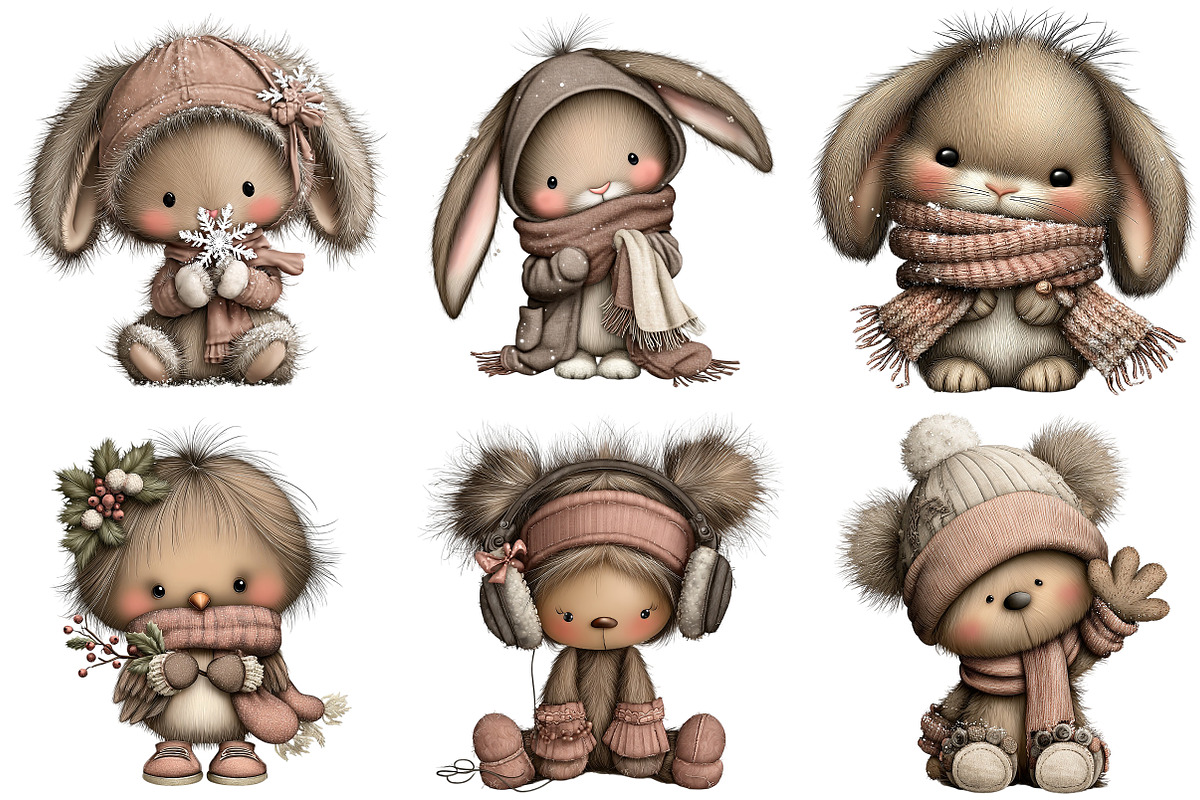 Cute Winter Animals Clipart, an Illustration by Craft Nest (Photo 8 of 10)