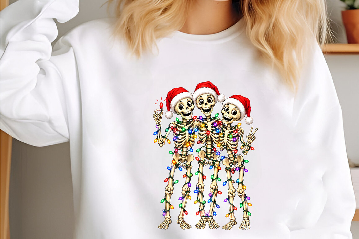 Funny Christmas Skeleton Santa Hat, a Seasonal Illustration by designcity5 (Photo 2 of 4)