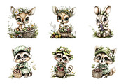 Summer Woodland Animals Clipart, an Illustration by SinaCreation (Thumbnail 3 of 9)