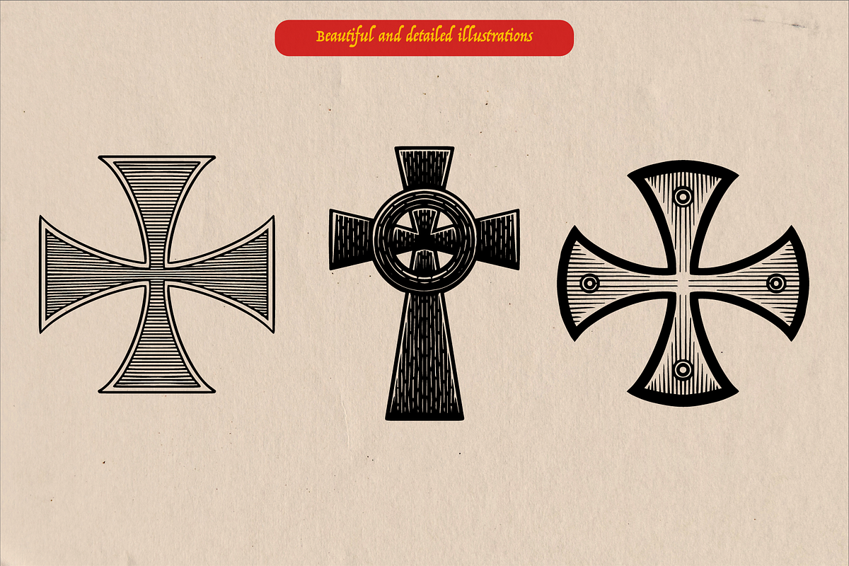 Christian crosses collection, an Object Illustration by Arthur Balitskiy (Photo 3 of 3)