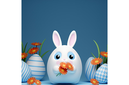 Easter Background with Easter bunny