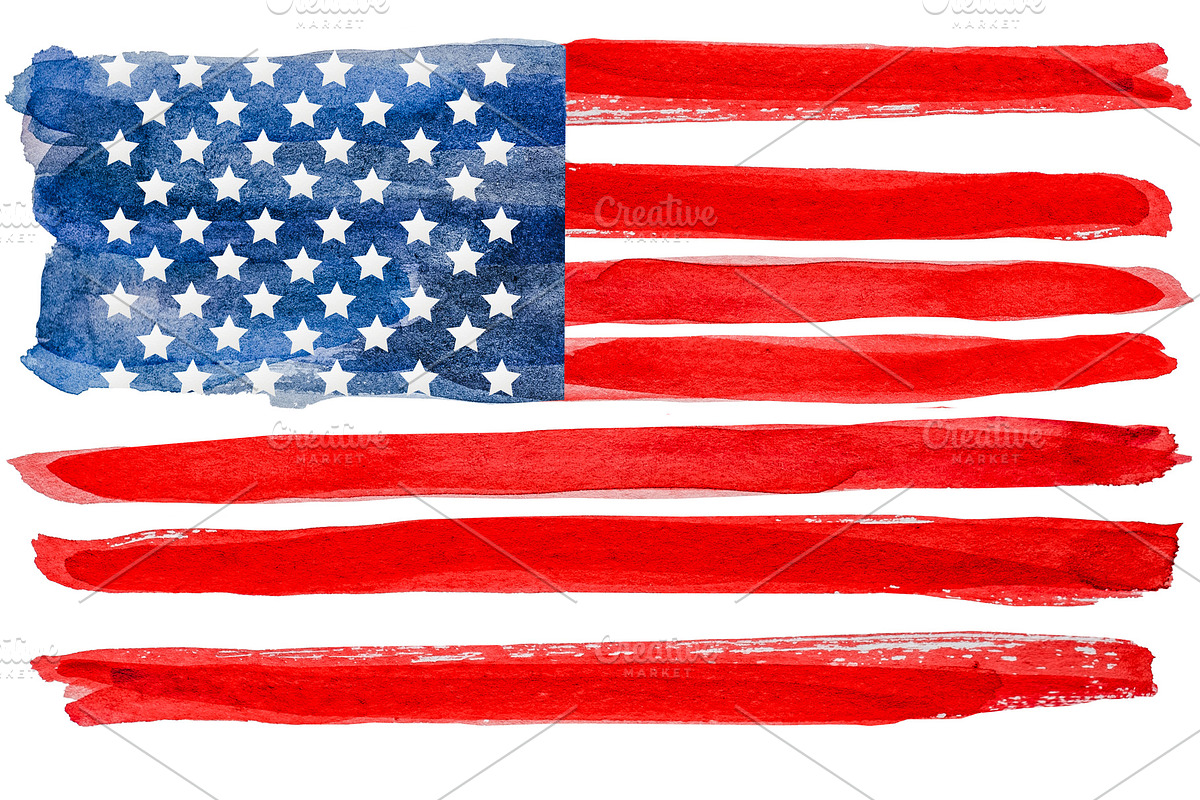 Beautiful pattern with the colors of the American Flag, an Illustration by Svetlana Barchan