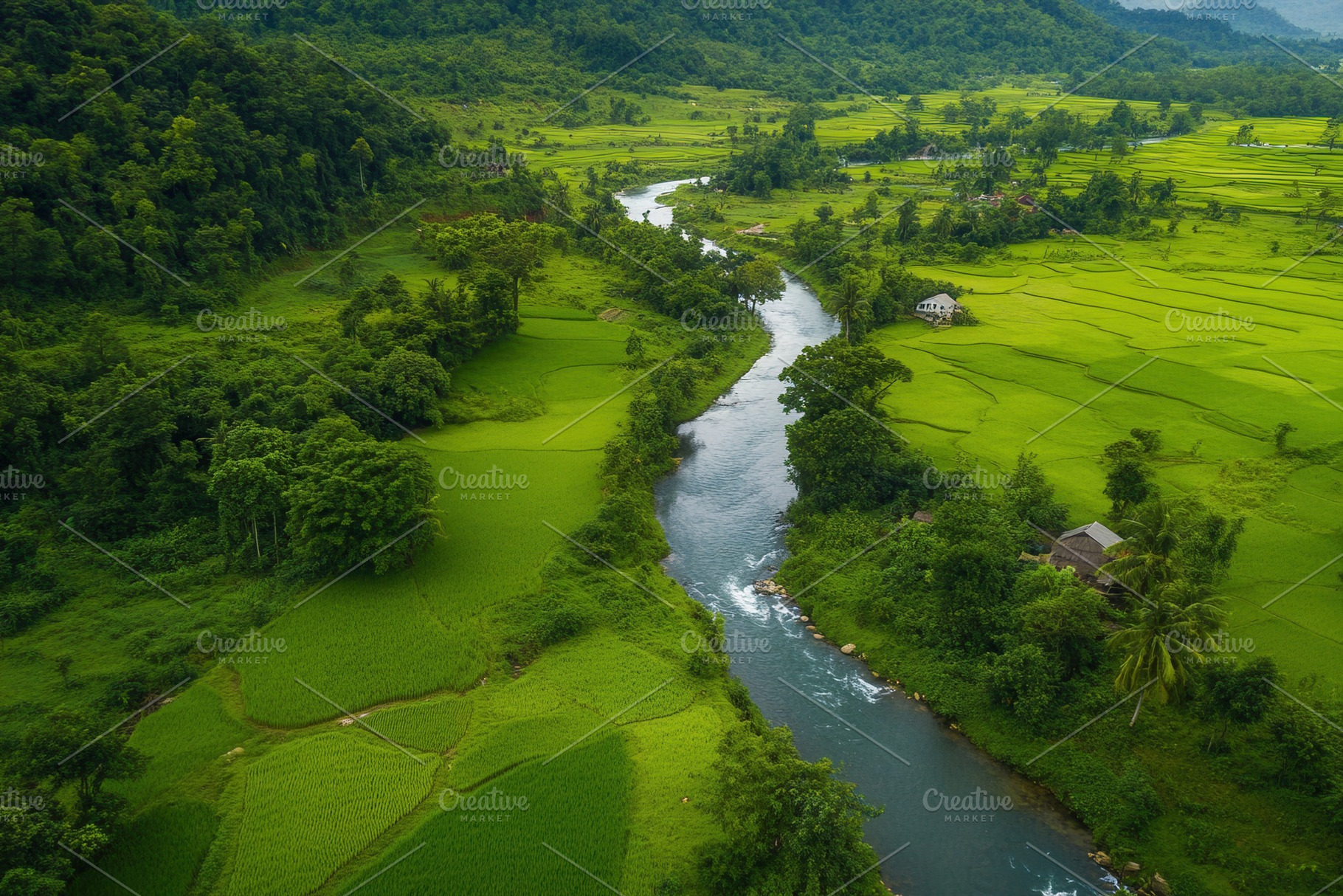 Aerial view of Phong Nam valley, a Photo by Pavel_design