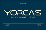 Yorcas - Futuristic Sans Typeface, a Sans Serif Font by Bentype Studio (Thumbnail 1 of 6)