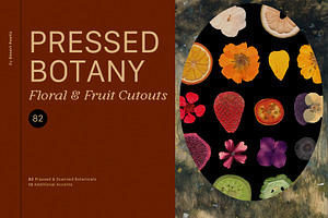 PRESSED BOTANY Floral & Fruit Cutout, an Object Graphic by Desert Poetic